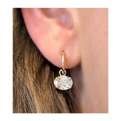 14K Yellow Gold Lab Grown Diamond Dangle Earrings