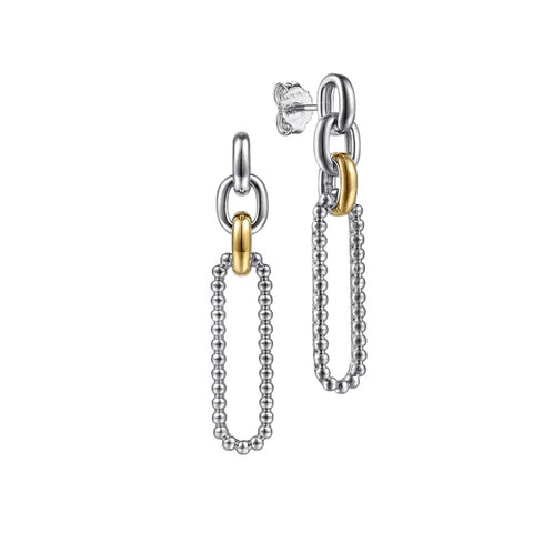 Sterling Silver and 14K Yellow Gold Dangle Earrings