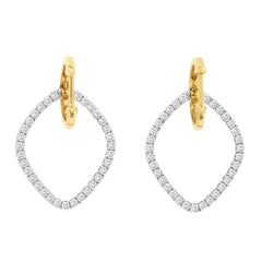 14K White and Yellow Gold Diamond Drop Earrings