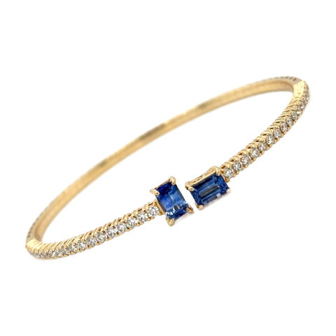 14K Yellow Gold Diamond and Sapphire Bracelet