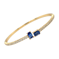 14K Yellow Gold Diamond and Sapphire Bracelet