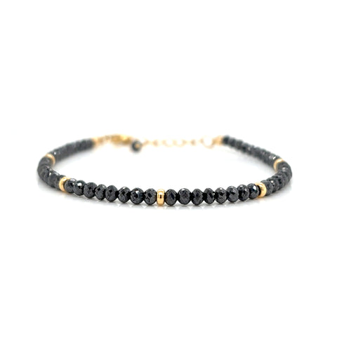 18K Yellow Gold Black Diamond Bracelet