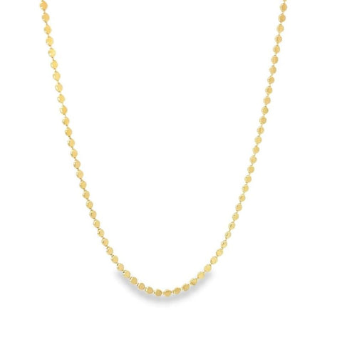 18K Gold Filled 14" Flat Bead Necklace