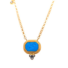 24K Vermeil Turquoise and Diamond Necklace