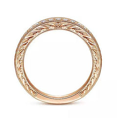 14K Rose Gold Diamond Band