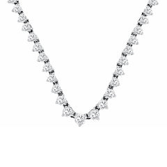 14K White Gold Diamond Riviera Necklace