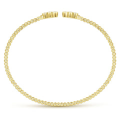 14K Yellow Gold Diamond Bujukan Cuff Bracelet