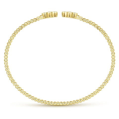 14K Yellow Gold Diamond Bujukan Cuff Bracelet