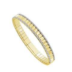 14K Yellow Gold Diamond Flexible Bangle Bracelet