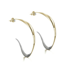Sterling Silver Vermeil Two-tone Hoop Earrings