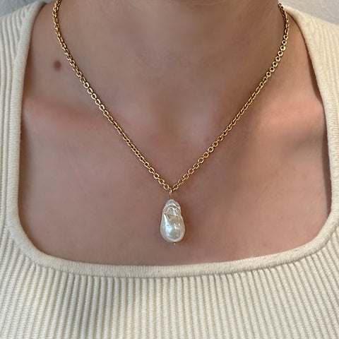 14K Yellow Gold Baroque Pearl Pendant