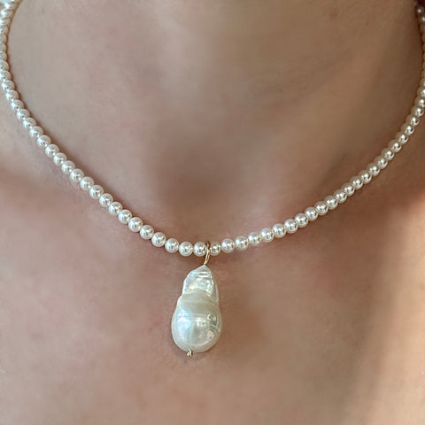 14K Yellow Gold Baroque Pearl Pendant