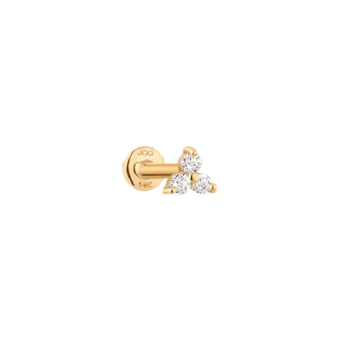 Single 14K Yellow Gold Diamond Earring