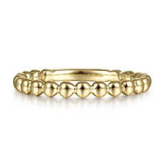 14K Yellow Gold Beaded Band