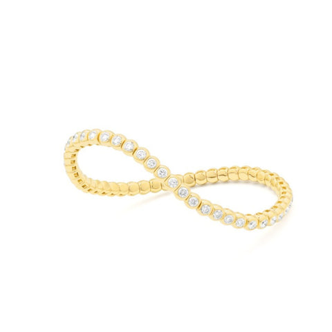 14K Yellow Gold Flexible Diamond Bracelet