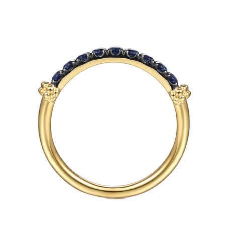 14K Yellow Gold Sapphire Band