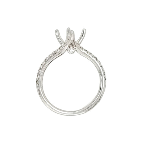 14K White Gold Diamond Semi-Mounting