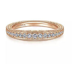 14K Rose Gold Diamond Band