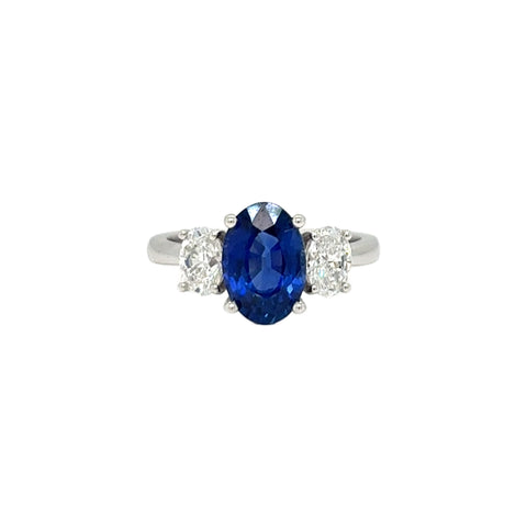 18K White Gold Sapphire and Diamond Ring