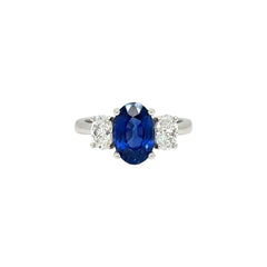 18K White Gold Sapphire and Diamond Ring