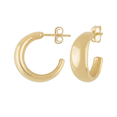 14K Yellow Gold Tapered J-Hoop Earrings