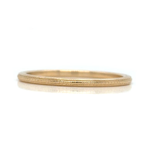 14K Yellow Gold Beaded Band