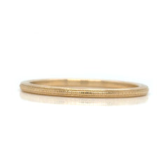 14K Yellow Gold Beaded Band