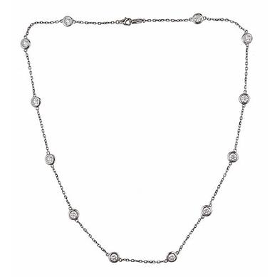 14K White Gold Diamonds By The Yard Necklace