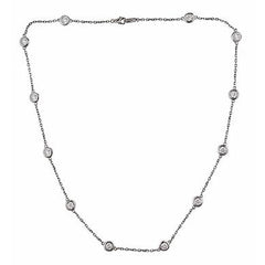 14K White Gold Diamonds By The Yard Necklace