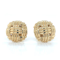 14K Yellow Gold Button Earrings