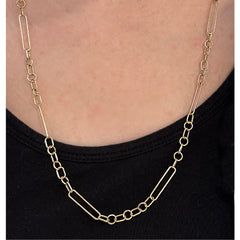 14K Yellow Gold Open Link Necklace
