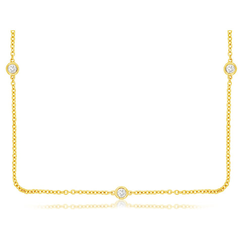 14K Yellow Gold Diamonds By The Yard Necklace