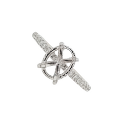 14K White Gold Diamond Semi-Mounting