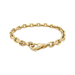 14K Yellow Gold Flat Cable Link Bracelet