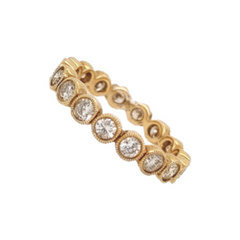 14K Yellow Gold Bezel Set Diamond Eternity Band