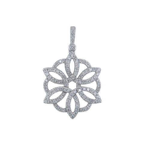 14K White Gold Diamond Pendant