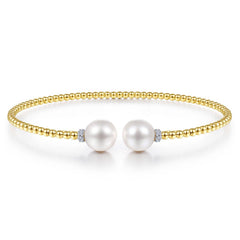 14K Yellow Gold Pearl and Diamond Bujukan Bracelet