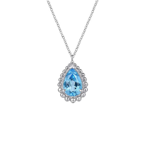 Sterling Silver Blue Topaz Necklace