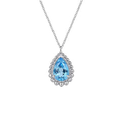 Sterling Silver Blue Topaz Necklace