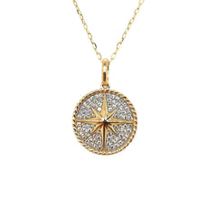 14K Yellow Gold North Star Diamond Necklace