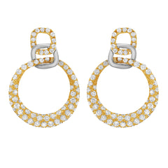 14K Yellow and White Gold Diamond Drop Earrings