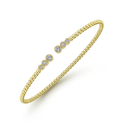 14K Yellow Gold Diamond Bujukan Cuff Bracelet