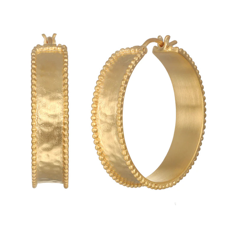 18K Yellow Gold Plated Brass Hoop Earrings