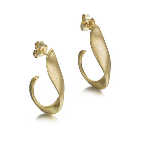 Vermeil Twist J-Hoop Earring
