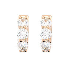 14K Yellow Gold Diamond Hoop Earrings