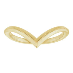14K Yellow Gold Milgrain Chevron Ring