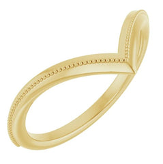 14K Yellow Gold Milgrain Chevron Ring