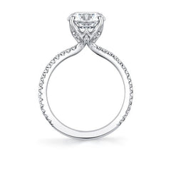 14K White Gold Diamond Engagement Ring Mounting Only