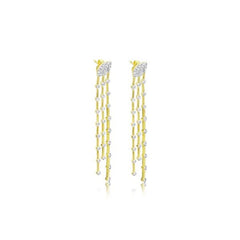 14K Yellow Gold Diamond Dangle Earrings