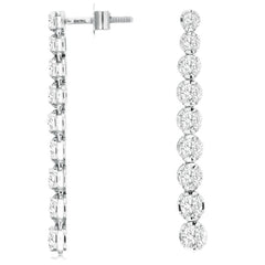 14K White Gold Diamond Drop Earrings